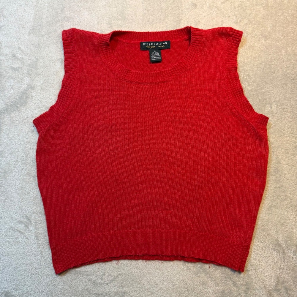 Red Angora Lambswool Knit Sweater Vest Mens Large‎ 90s Vintage Preppy Soft Girl